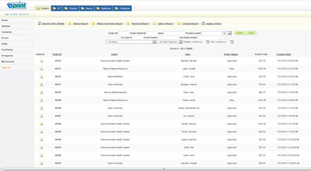 ePrint Order Tracking Screen